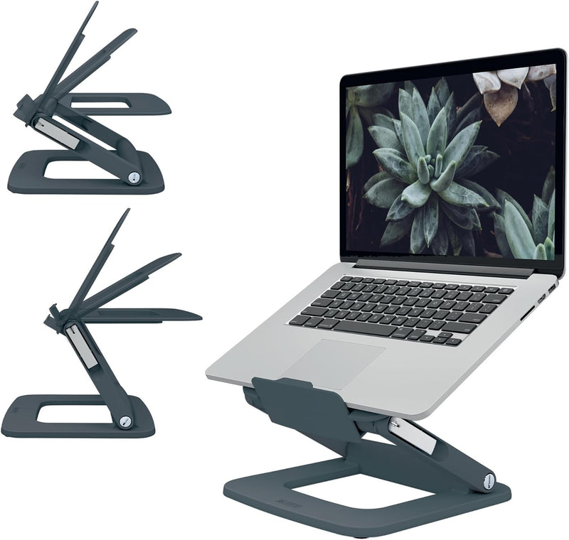 Leitz Ergo höhenverstellbarer Multi-Winkel Laptopständer, für 13“ - 15“ Laptops, 80% recycelter Kuns