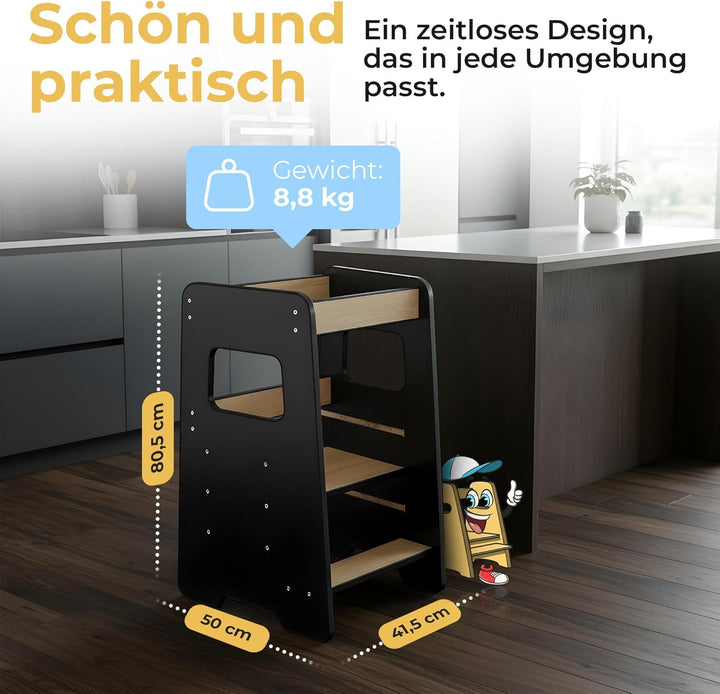 Lernturm für Kinder ab 1 Jahr – Mit Aktivitätskarten für echte Nutzung im Alltag, sicherer Learning