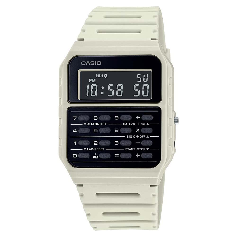 Casio Collection Retro Herren Digitaluhr mit Kunststoffband CA-53WF Weiss, Weiss