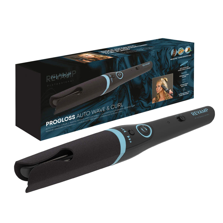 REVAMP Progloss Auto Wave & Curl - Automatischer Lockenstab für grosse oder kleine Locken mit Ionen-