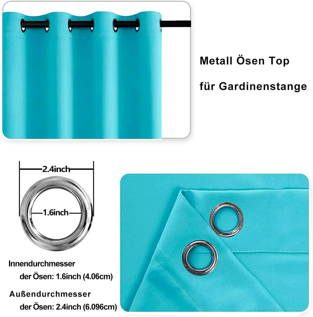 DWCN Vorhang Blickdicht Verdunkelungsgardinen mit Ösen 2 Stücke Thermogardine für Wohnzimmer,Schlafz