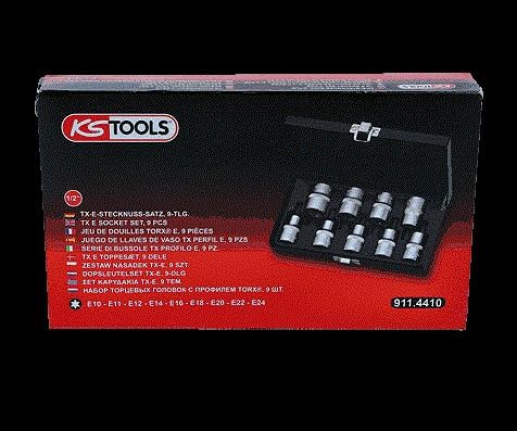 KS Tools 911.4410 1/2" TX-E-Stecknuss-Satz, 9-tlg., E10-E24