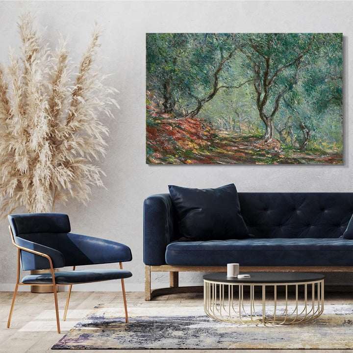 Printed Paintings Leinwand (80x60cm): Claude Monet - Olivenholz im Moreno Garten 80x60 cm, 80x60 cm