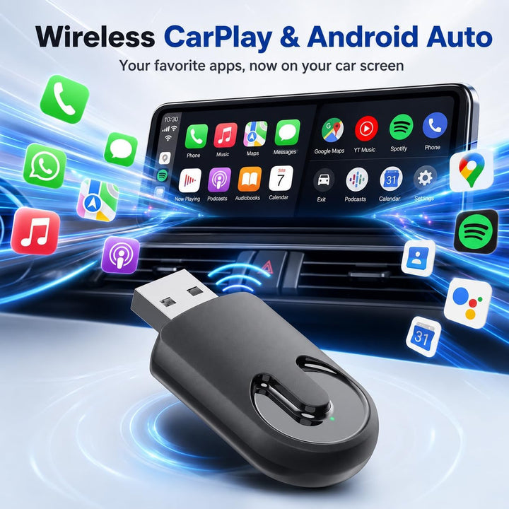 Sunweyer Plug-Play Wireless CarPlay Adapter Support Factory Wired CarPlay zu Wireless Caplay Dongle