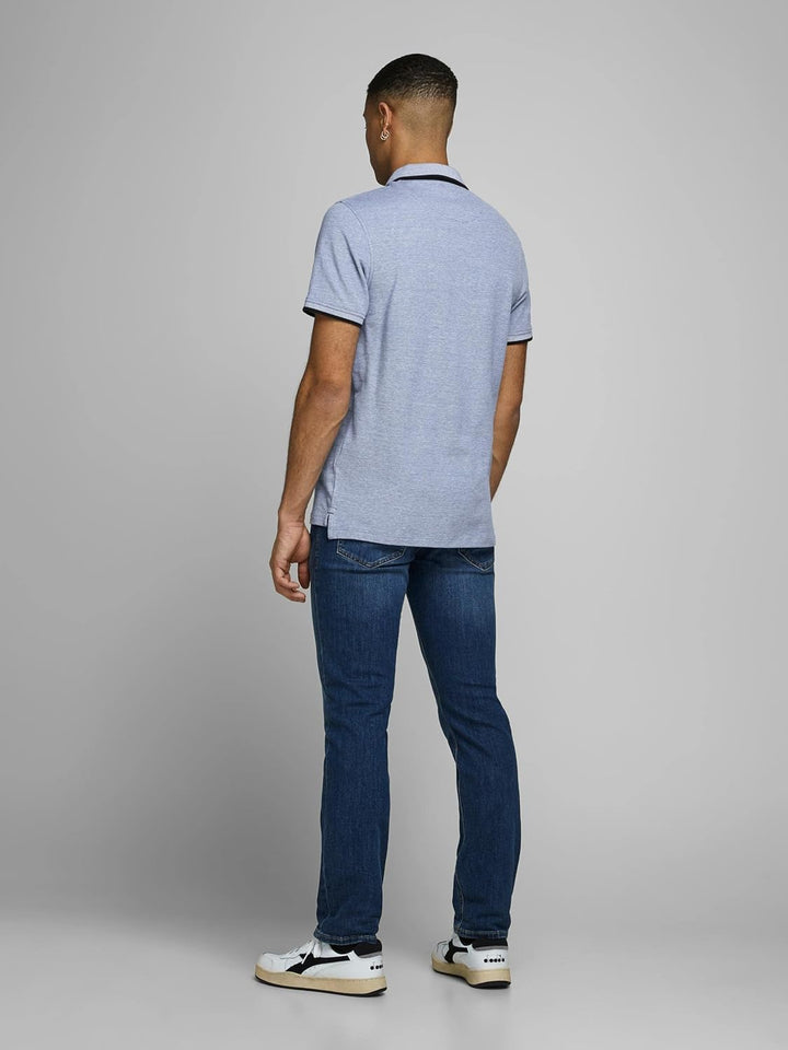JACK & JONES Herren Slim Fit Polo Shirt JJEPAULOS Uni Sommer Hemd Kragen Kurz Arm Basic Pique Cotton