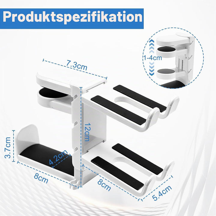 Yiomxhi 2 in 1 Kopfhörer Ständer Controller Halter, 360° Drehbar Headset Halterung Tisch mit Kabel O