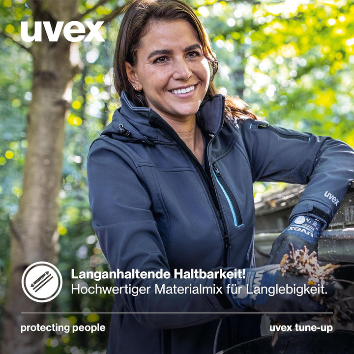 Uvex tune-up Softshell-Arbeitsjacke für Damen - Wasserabweisende Outdoorjacke S Blau, S Blau