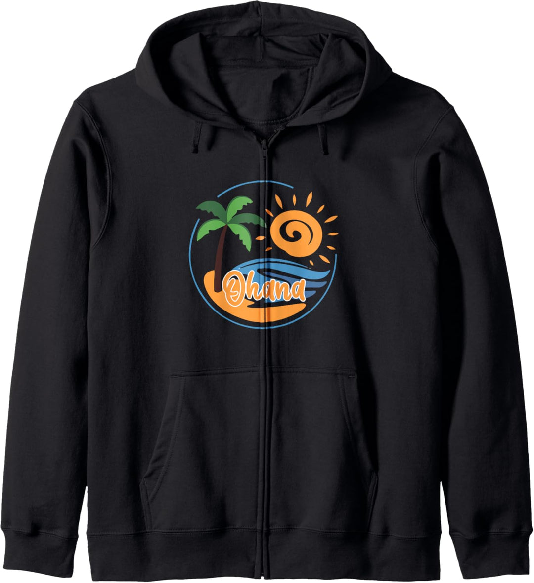 Retro Hawaii Ohana Tropisches Hawaiihemd für Damen und Herren Kapuzenjacke