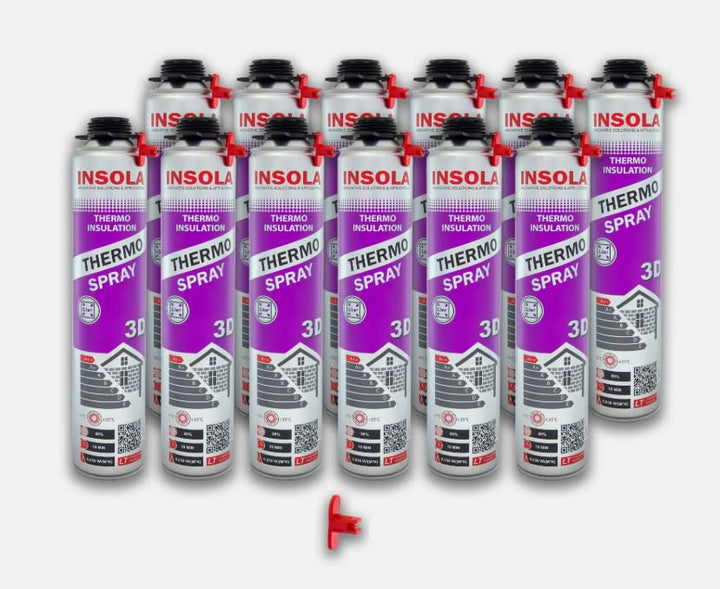 Thermo Spray 3D PU-Isolierschaum 12 x 850 ml – Effektive Sprühdämmung