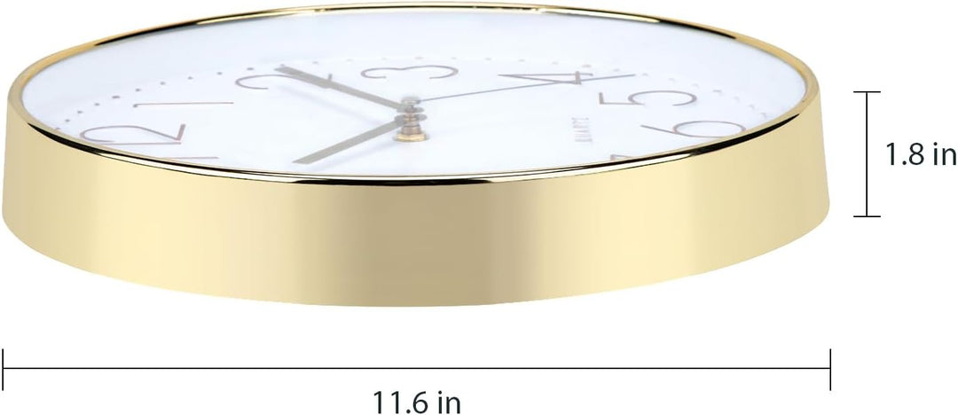 ACCSHINE Wanduhr Ohne Tickgeräusche Lautlos Küchenuhr 30cm Quarz Gross Batterie Betriebene Wanduhr E