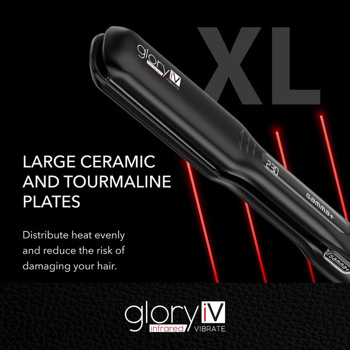 GAMMA+ Professionelles Vibrations-Infrarot-Haarglätteisen Glory iV, extra grosse Platten aus Keramik