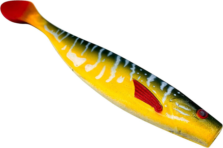 Petri's Catch 2016 PetrisCatch 4er Gummifisch Set + 4 Stahlvorfächer, 15cm, UV aktiv, Hecht, Zander