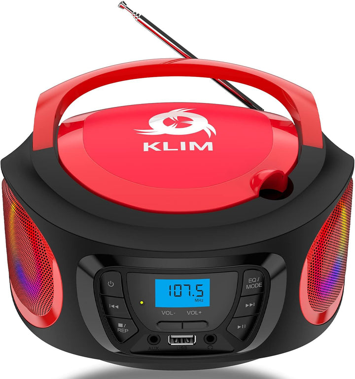 KLIM Boombox Radio mit CD Player - NEU 2023 - FM-Radio, CD Player, Bluetooth, MP3, USB, AUX - Inklus