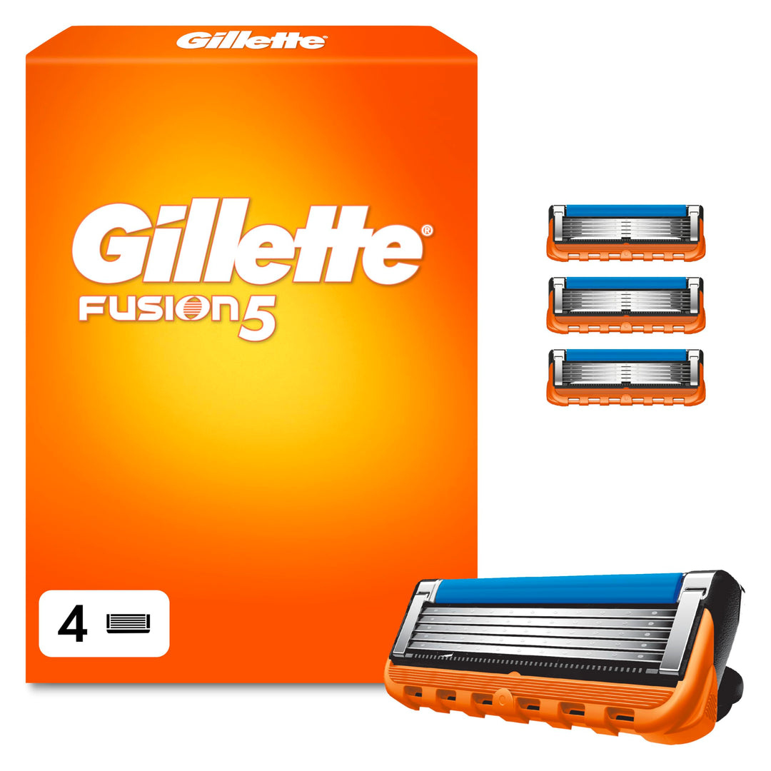 Gillette Fusion 5 Rasierklingen, 4 Ersatzklingen für Nassrasierer Herren mit 5-fach Klinge Schwarz 1