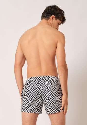 Skiny Herren Badehose L Whiteblue Check, L Whiteblue Check