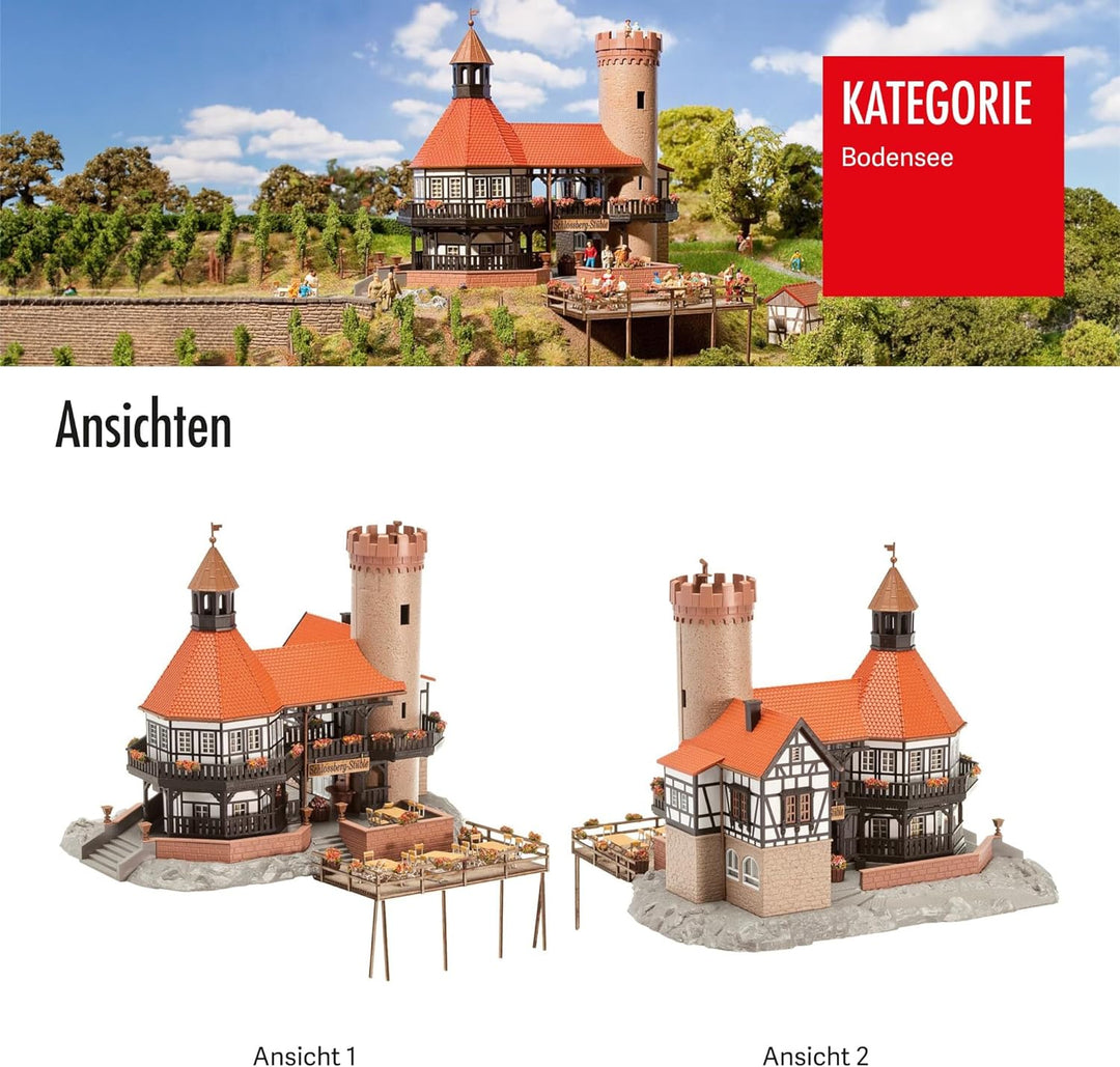 Faller Schlossberg-Stüble Modellbausatz mit 324 Einzelteilen 203 x 200 x 180 mm I Modelleisenbahn Zu