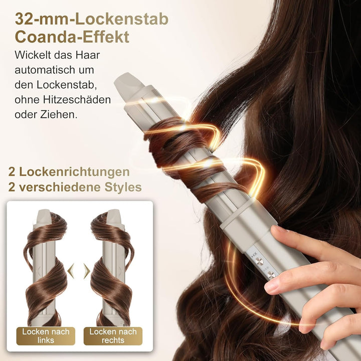 7MAGIC 6 in 1 Airstyler, Hairstyler, Lockenstab Auto-Wrap, Stylen Sie Beach Wave, Ionen Föhn, Profes