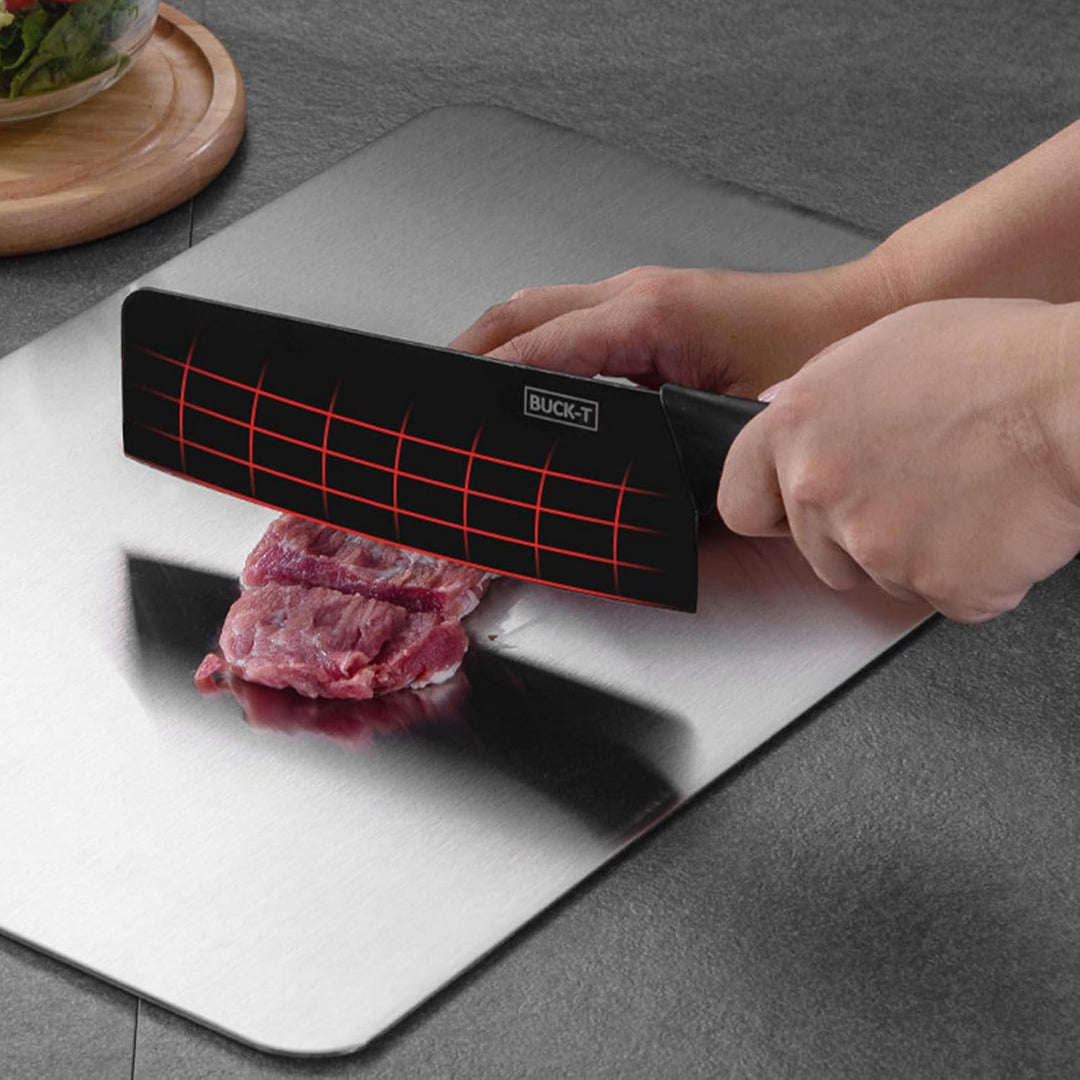 2Pcs Schneidebrett Titan Schneidebrett Edelstahl Titanium Cutting Board Stainless Steel Cutting Boar