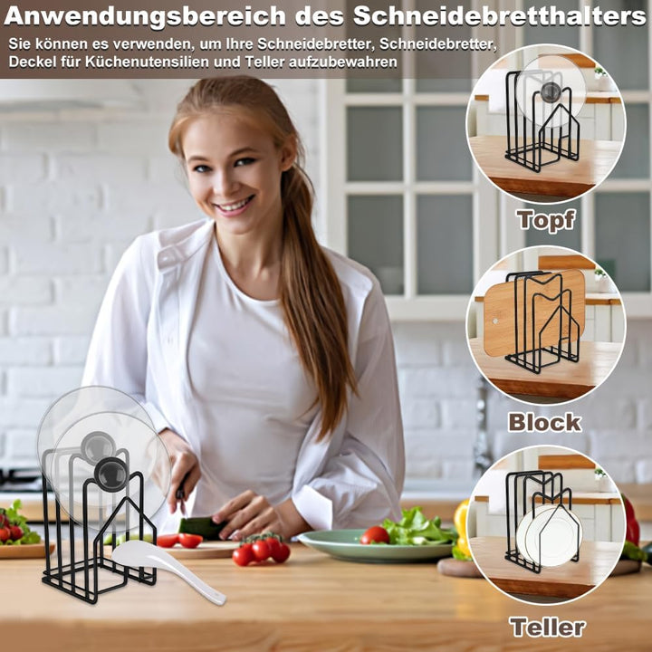 LIMITADA Schneidebrett Rack Schneidebrettständer Schwarz Schneidebrett Halter Ständer Schneidebrett