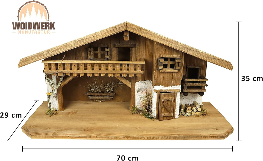 Woidwerk Manufaktur Weihnachtskrippe Krippe Krippenstall (W29) Weihnachten Weihnachtskrippen Krippen