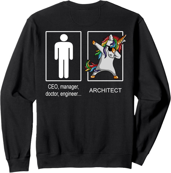 Backprint Einhorn Architekt Architektur Dab Sweatshirt