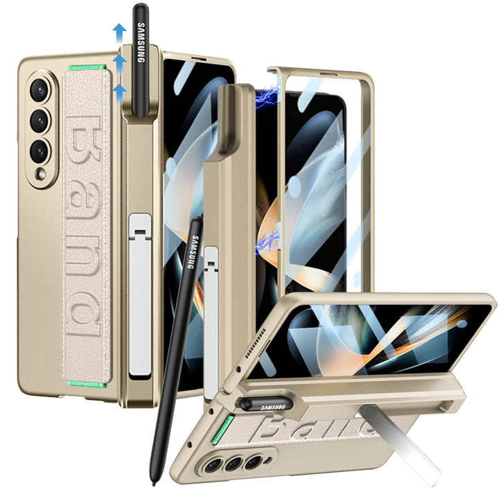 NINKI Kompatible Gurt Case für Samsung Galaxy Z Fold 4 hülle mit S Stift Halter, Samsung Z Fold 4 [S