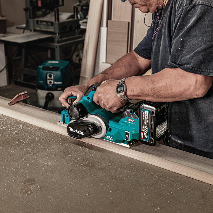 Makita KP001GZ Akku-Hobel 40V max. (ohne Akku, ohne Ladegerät), Petrol