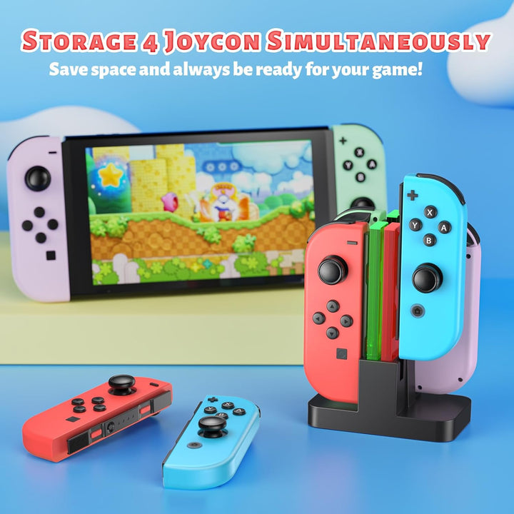 FASTSNAIL Ladestation für Switch Controller, Ladestation Kompatibel mit Nintendo Switch&Switch OLED，