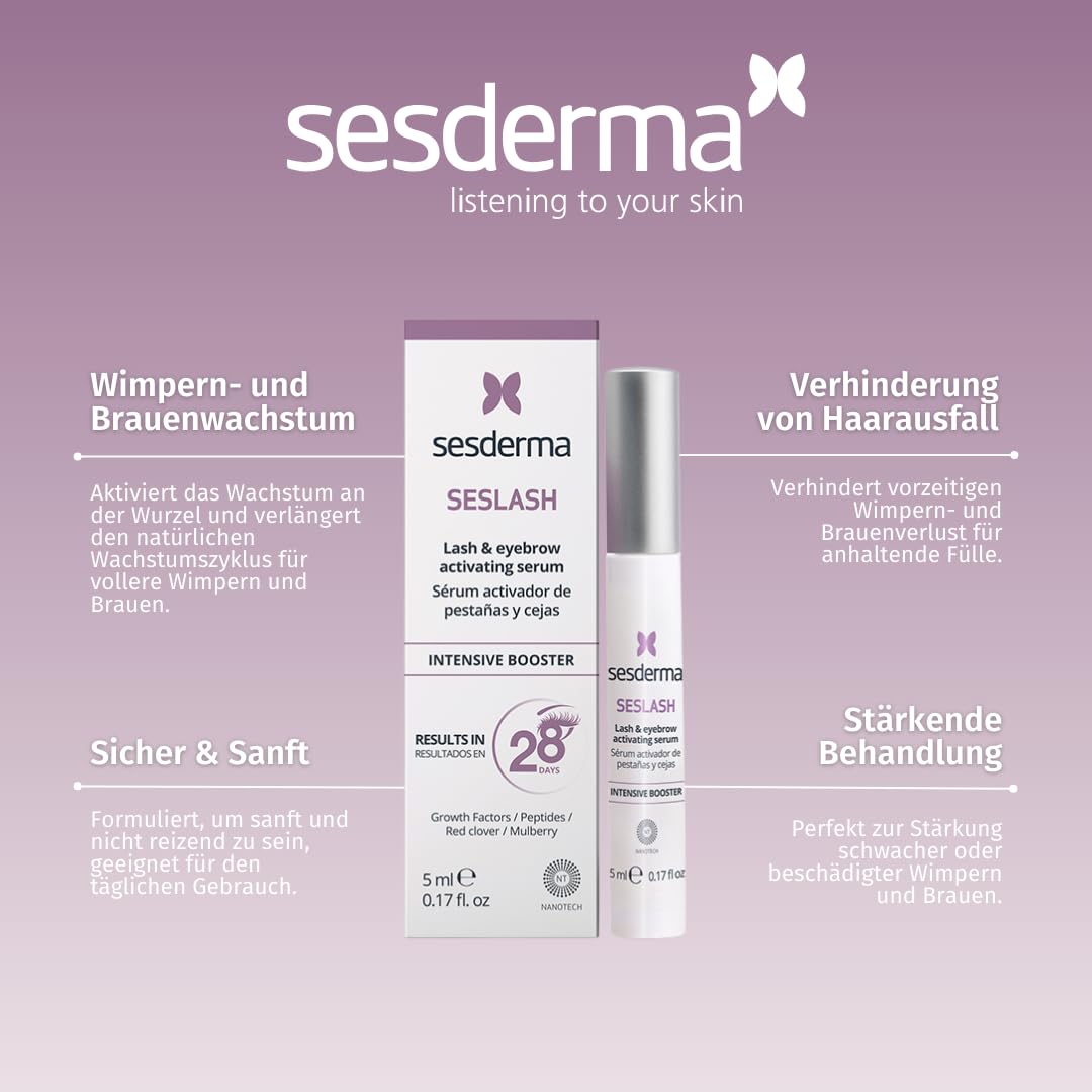Sesderma | Seslash | Aktivierendes Serum für Wimpern und Augenbrauen 5ml | Dickere und Längere Wimpe