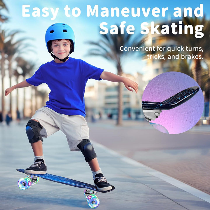 BELEEV Skateboard für Kinder, 56 cm Cruiser Skateboard Mädchen Junge Anfänger Jugendliche Erwachsene