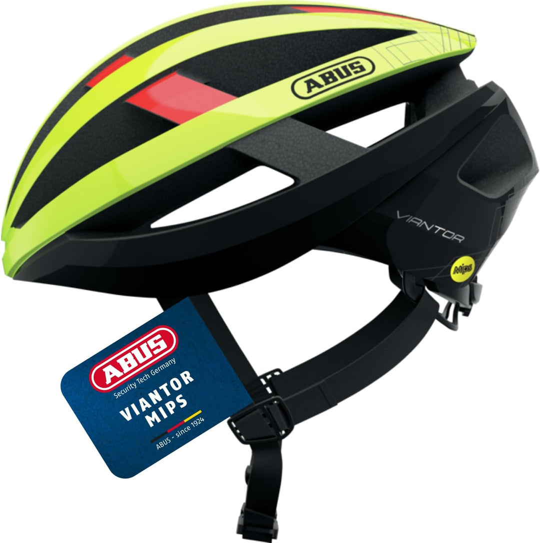 ABUS Rennradhelm Viantor MIPS Gelb (neon yellow) S (51-55 cm), Gelb (neon yellow) S (51-55 cm)