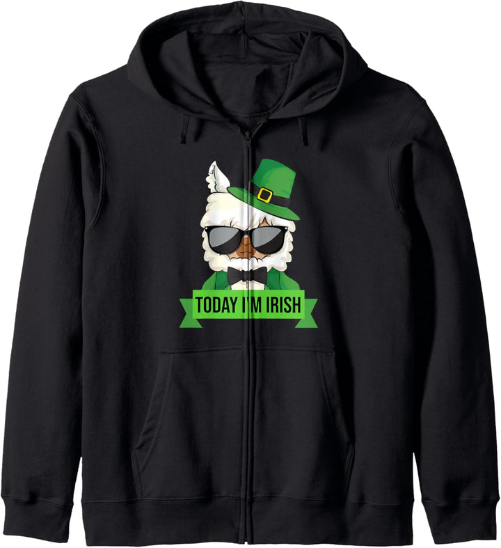 St Patricks Day Llama - Llama Says Today I'm Irish Kapuzenjacke