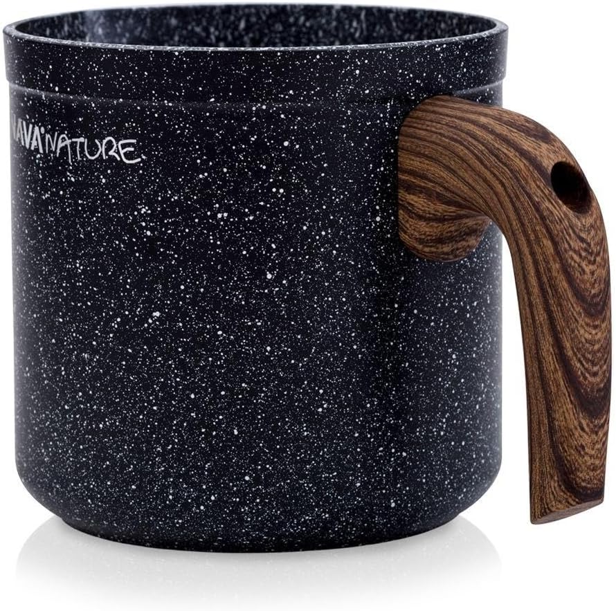 NAVA Milchtopf 1 L | Stielkasserolle mit Granitbeschichtung Nature zum Aufkochen von Milch | Schmelz