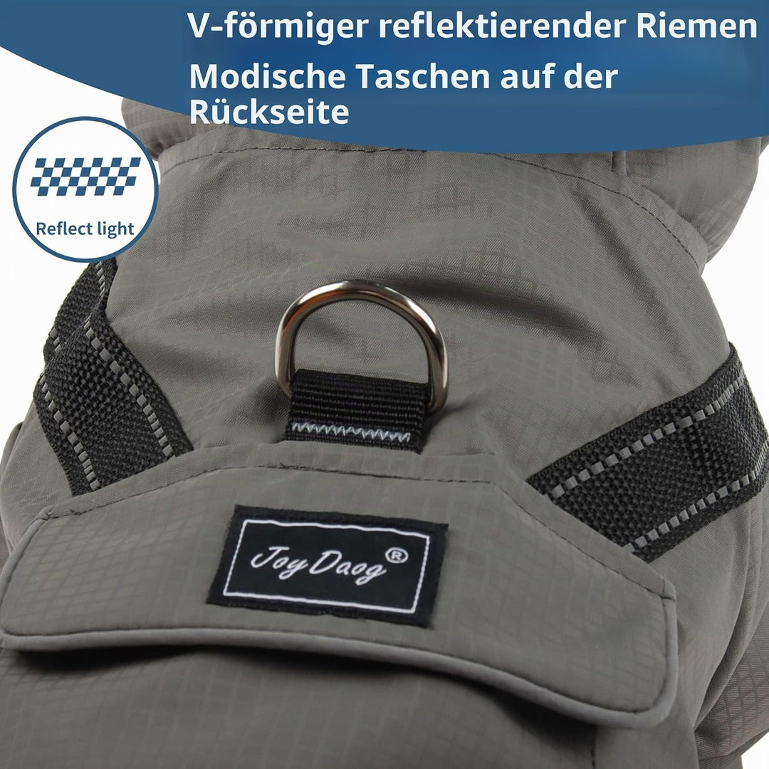 JoyDaog Premium-Regenmantel Mit Kapuze für Mittelgrosse Hunde, Outdoor-Sport, Wasserdichte Regenjack