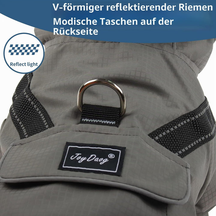 JoyDaog Premium-Regenmantel Mit Kapuze für Mittelgrosse Hunde, Outdoor-Sport, Wasserdichte Regenjack