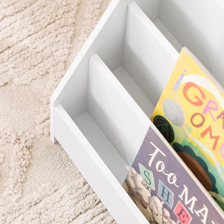 SoBuy Bücherregal Kinder Montessori Kinderregal mit 4 offenen Fächer 1 Ablagefächern Regal Kinderzim