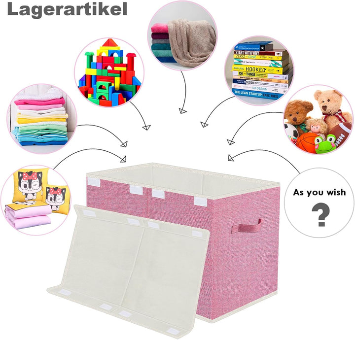 VERONLY Spielzeugkiste Aufbewahrungsbox mit Deckel Kinderzimmer- 83L Faltbar Gross Spielzeug Aufbewa