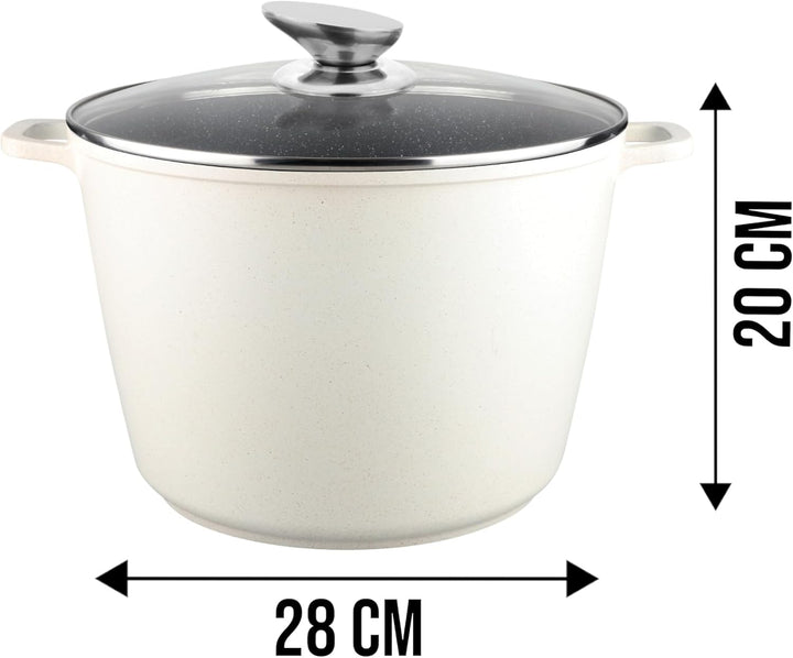 Royal Swiss® Induktionskochtopf – Induktionspfanne mit abnehmbaren Griffen – Ø 28 cm/10 Liter – Supp