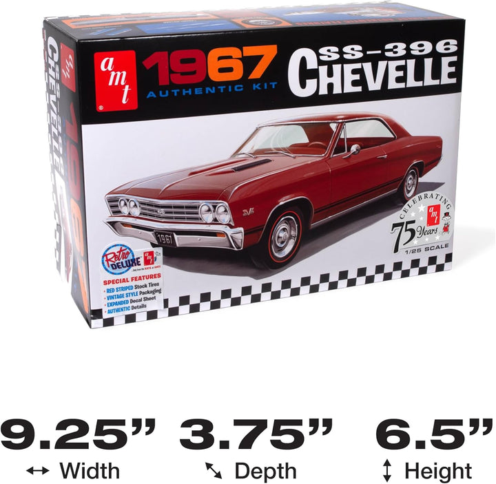 AMT AMT1388/12 1/25 1967er Chevrolet Chevelle SS396 Modellbausatz, Mehrfarbig