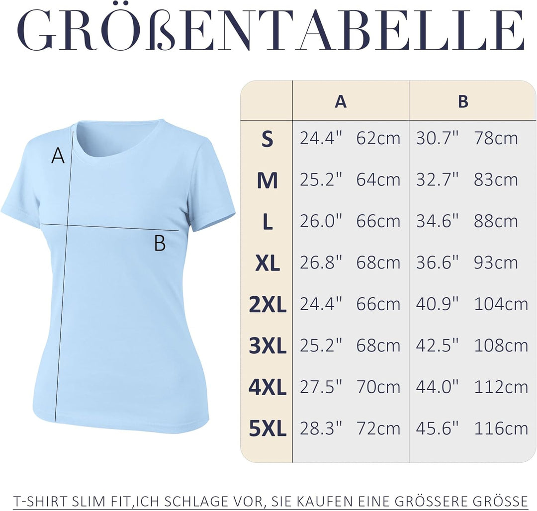LiKing Damen T-Shirt Baumwolle Kurzarm Basic Sommer Rundhals T-Shirts Oberteile Top Bluse 1/3er Pack