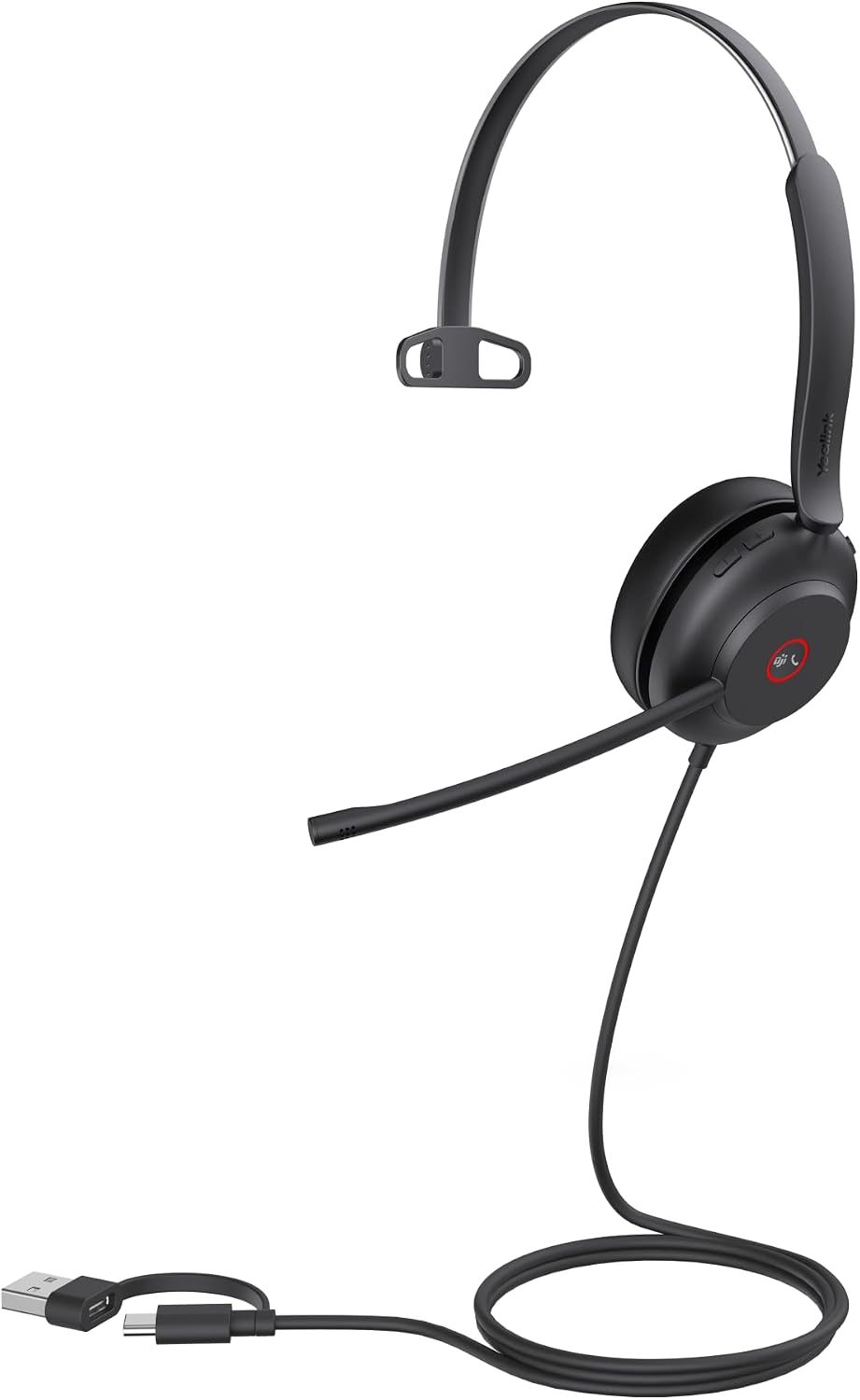 Yealink UH37 USB-Mono-Headset mit Geräuschunterdrückung, kabelgebundenes Headset für PC-Laptop, Team