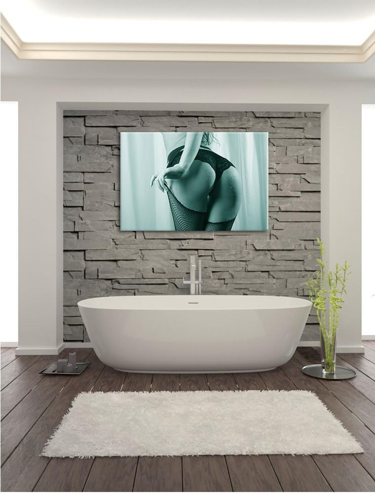 Pixxprint Frau Spitzenhöschen als Leinwandbild/Grösse: 120x80 cm/Wandbild/Kunstdruck/fertig bespannt