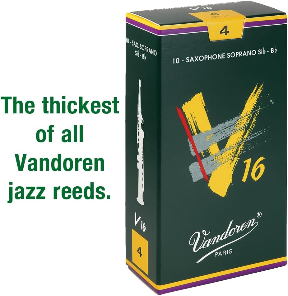 Vandoren SR714 V16 Sopran Saxophon Blätter - 10 Einheiten Stärke, 4, Stärke, 4