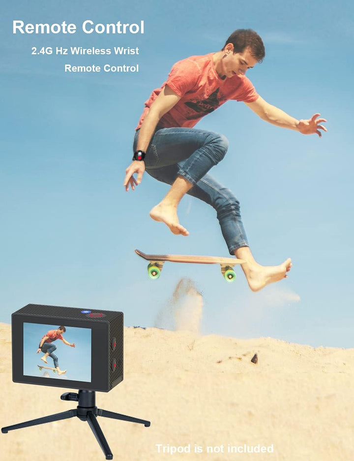 GOOKAM Action Cam 4K 20MP WiFi Actionkamera 40M Unterwasserkamera EIS Sportkamera mit Externe Mikrof