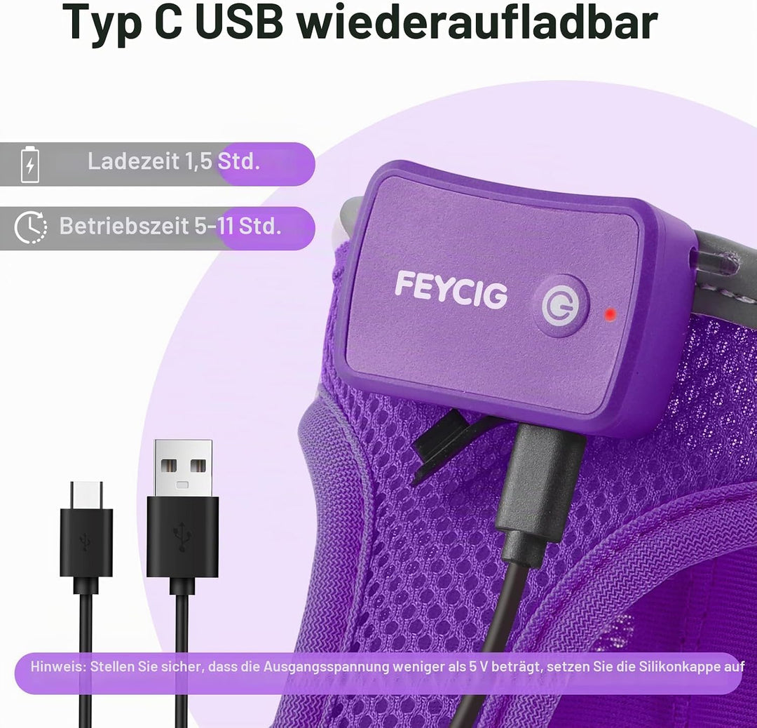 Leuchtend Hundegeschirr LED Aufladbar - Leuchtgeschirr Leuchtendes &amp; Reflektierendes für Welpe Klein