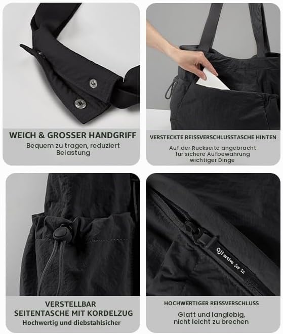 aji Yogatasche, Yoga Tasche mit Nass- und Trockenaufbewahrungstasche und Vielen Fächern, Yogamatte T