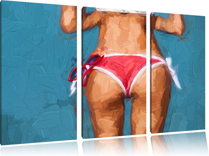 Pixxprint Sexy Po als Leinwandbild/Grösse: 3 Teilig (120x80) cm/Wandbild/Kunstdruck/fertig bespannt