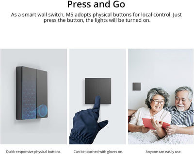 SONOFF Smart Wandschalter,Smart Wlan Lichtschalter,M5-2C-86 2 Gang Smart Home Schalter vom Typ 86,Ph