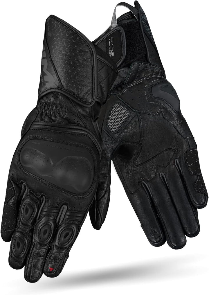 Shima ST-3 Motorradhandschuhe Herren - Touchscreen, Sommer, Sport Leder Handschuhe mit Carbon Knöche