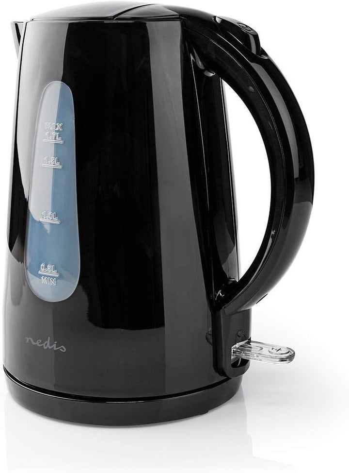 Wasserkocher - 1.7 l - Plastik - Schwarz - Um 360 Grad drehbar - Verdecktes Heizelement - Strix Cont